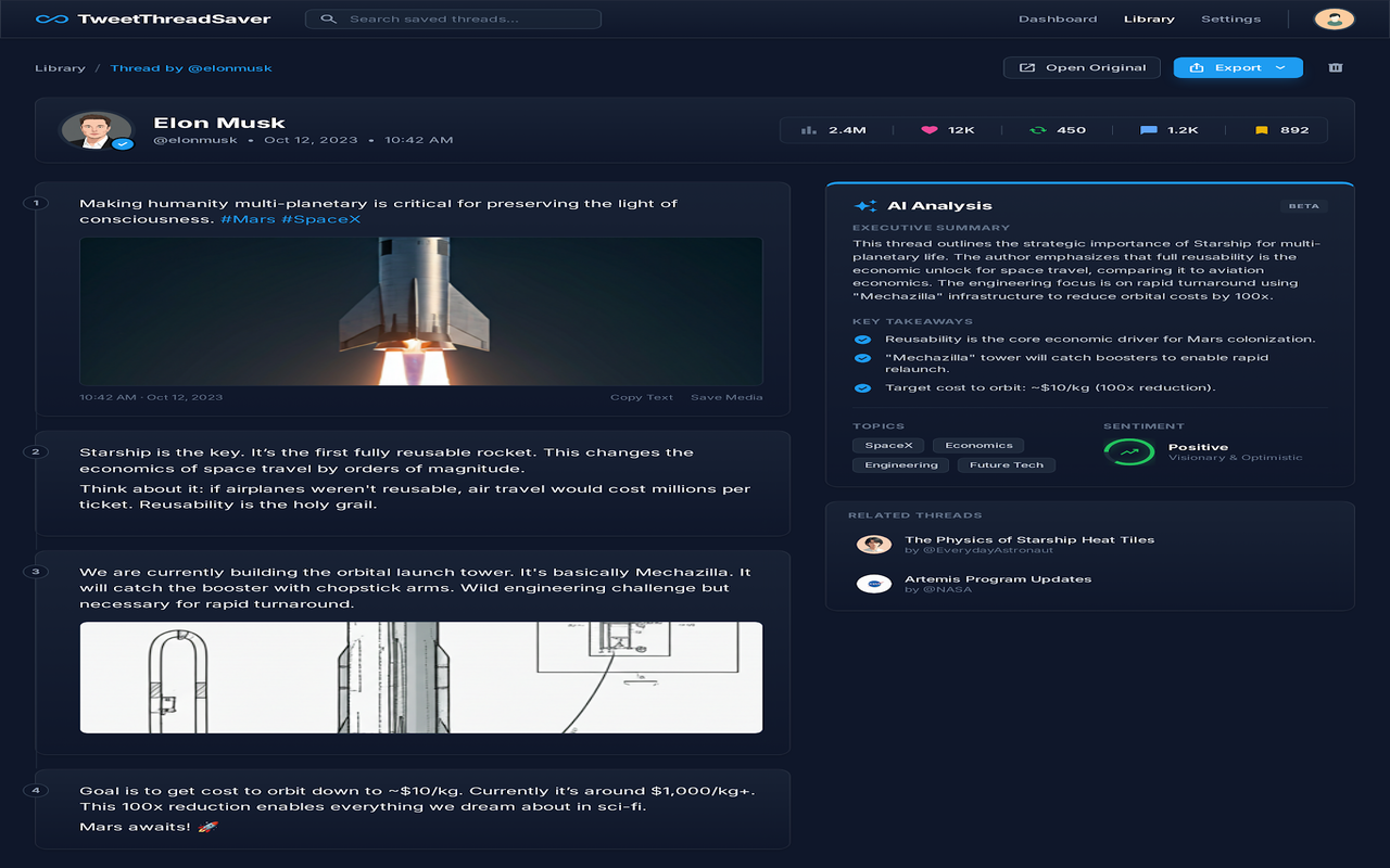 Pin TweetThreadSaver from Chrome extensions menu